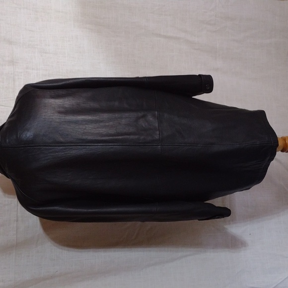 Vintage 80s Couture by J. Park black leather jacket with detachable wool lining - Picture 7 of 14